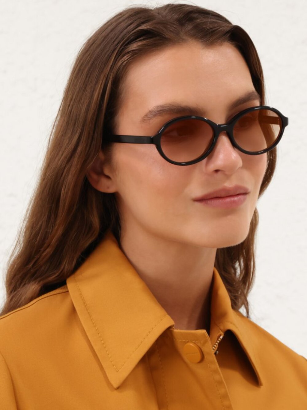 Zimmermann Cyd Oval Sunglasses in Black Acetate Frames & Brown Lenses - NWT